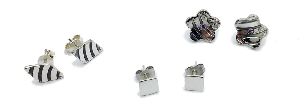 Puces d'oreilles fabrication artisanale boucles d'oreilles facile à porter Epinal Evelyne Thiery